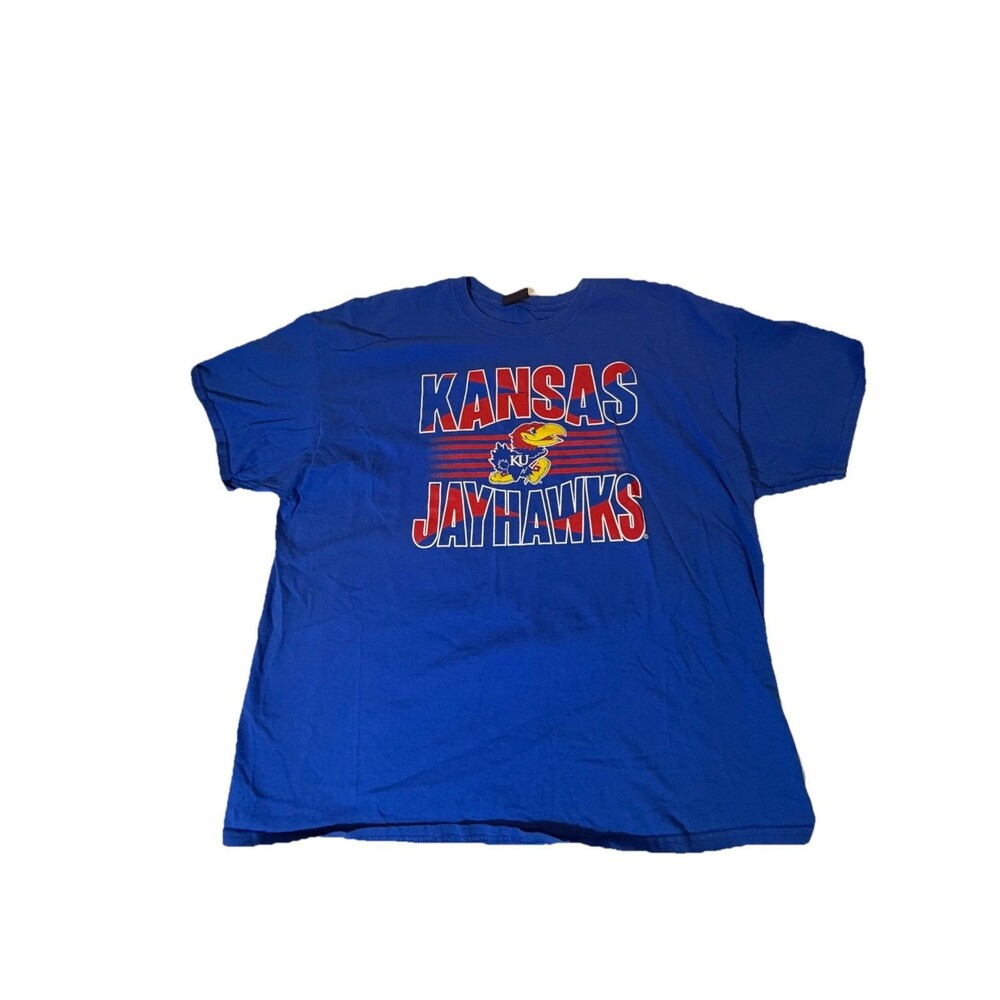 Kansas Jayhawks T Shirt Mens XL Blue Blue 84 NCAA Basketball Graphic Tee KU